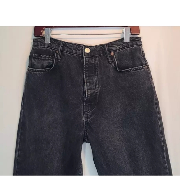 Free People We The Free Tapered Baggy Boyfriend Jeans 28 Frayed Hem High Rise - Picture 4 of 8